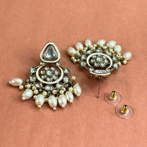 Adrika White Chandbalis Earrings