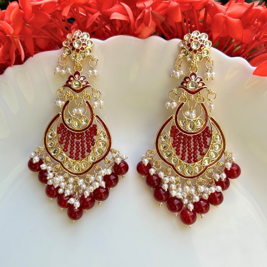 Menka Kundan Chandbalis Earrings