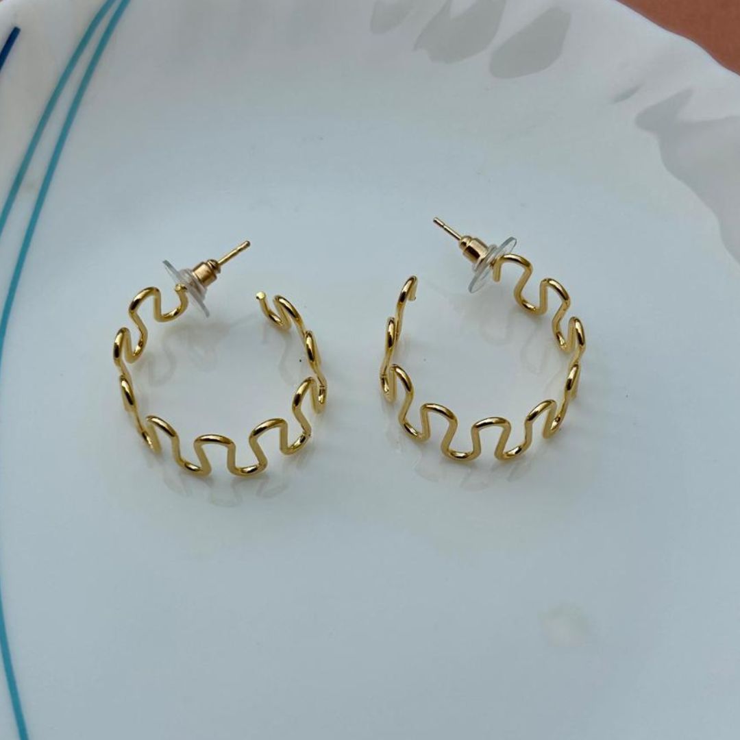 Zigzag Hoop Earrings