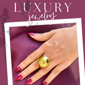 Golden Dome Statement Finger Ring