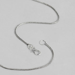 Laida German Silver Silver-Plated Oxidised Necklace