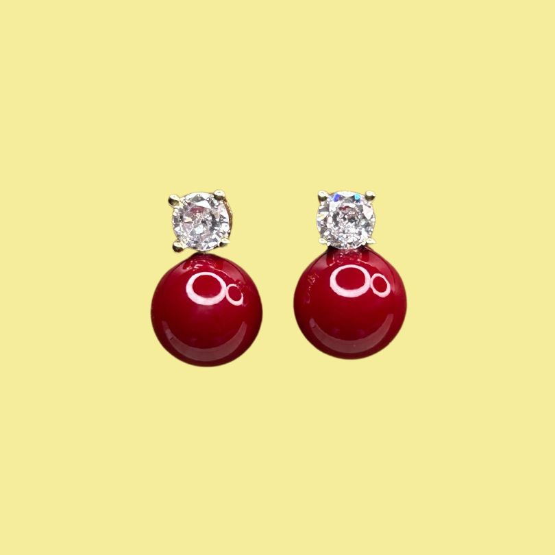 Cary Maroon Stud Earrings