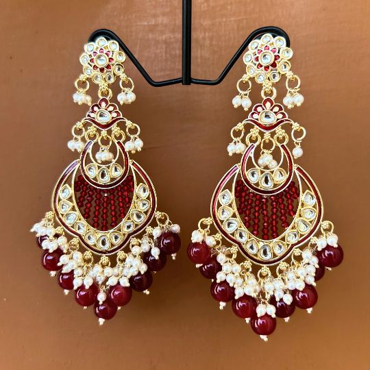 Menka Kundan Chandbalis Earrings