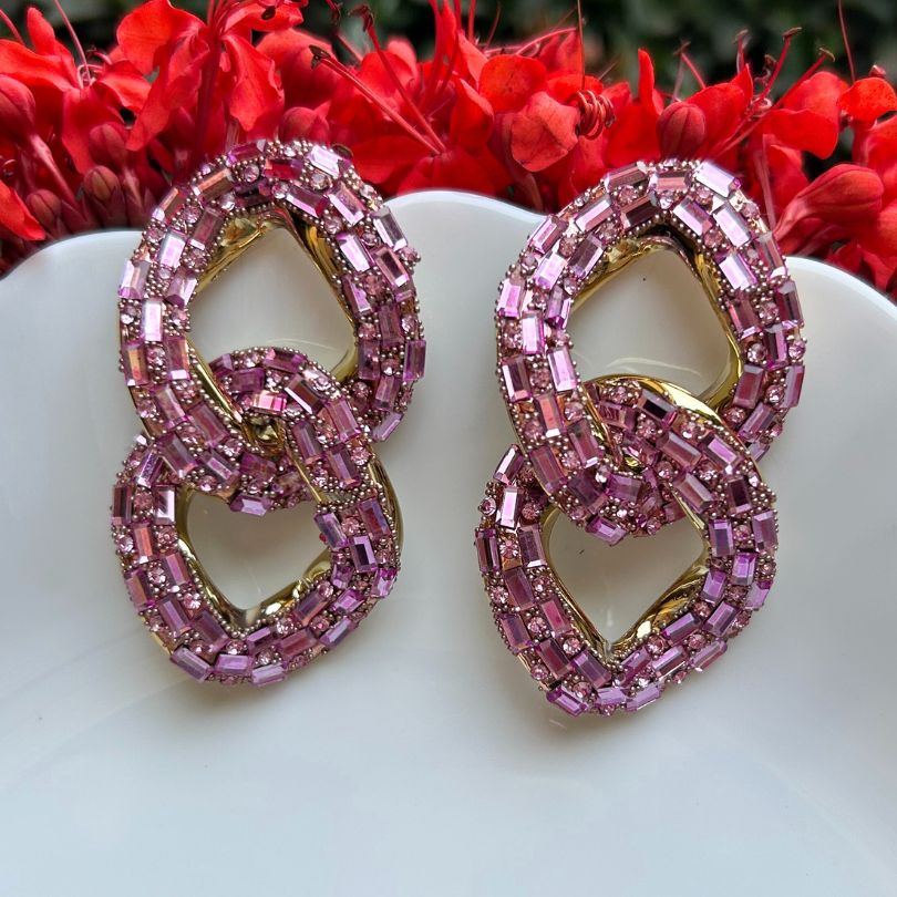 Bling Blogger Mauve Entangled Statement Earrings