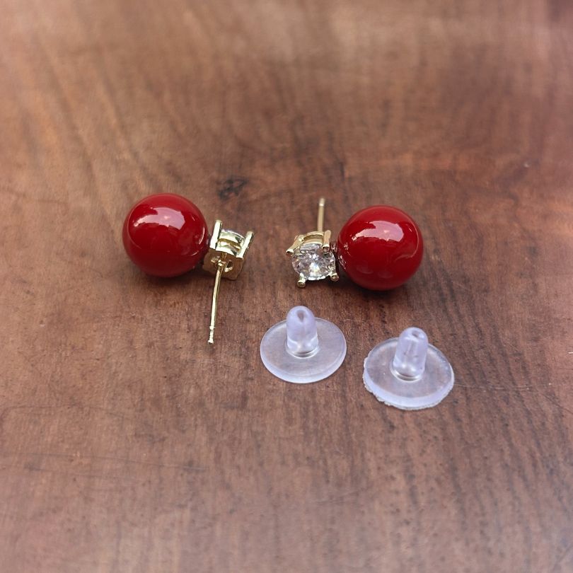 Cary Maroon Stud Earrings