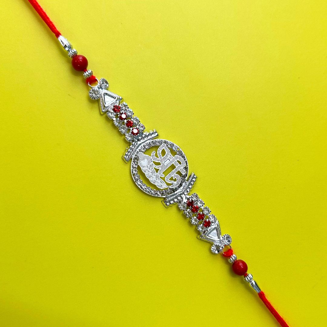 Shree American Diamond Rakhi with Roli and Chawal