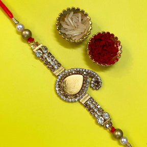 Mor Pankha Rakhi with Roli and Chawal