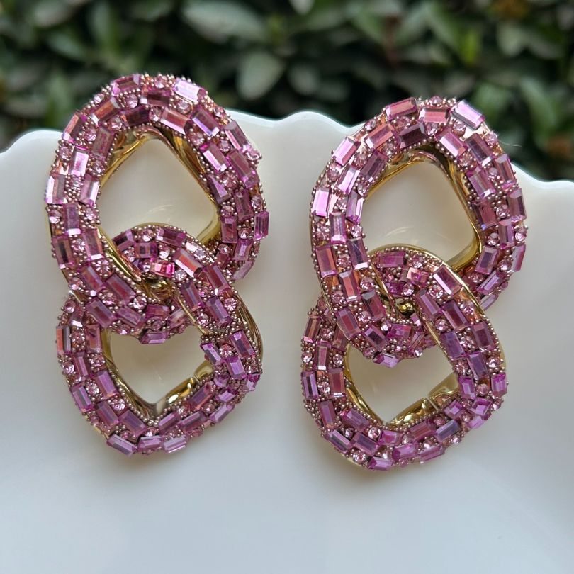 Bling Blogger Mauve Entangled Statement Earrings