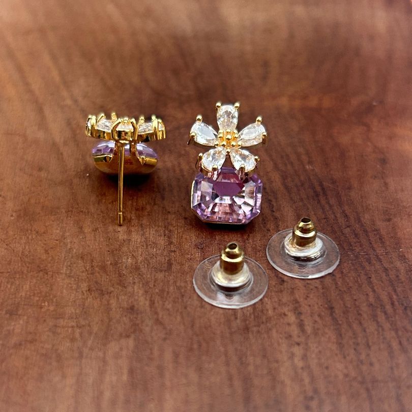 Hallie Purple AD Stud Earrings