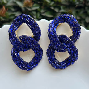 Bling Blogger Blue Entangled Statement Earrings