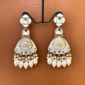 Adveka White Designer Chandbalis Earrings