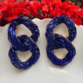 Bling Blogger Blue Entangled Statement Earrings