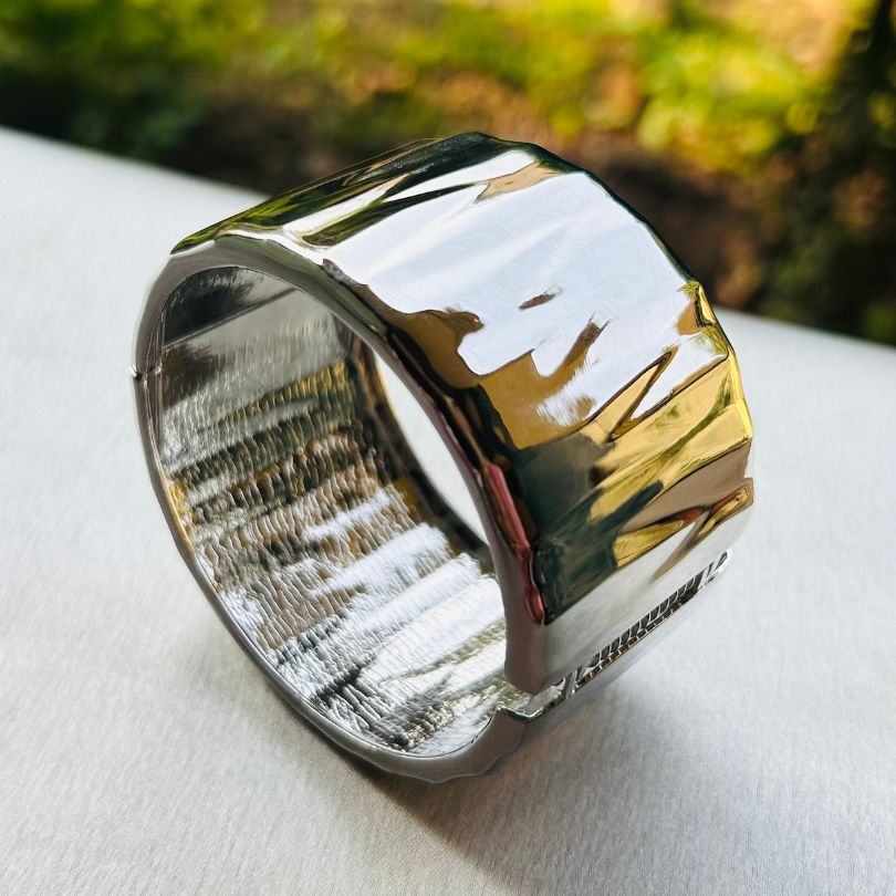 Silver Openable Kada/Cuff - Broad