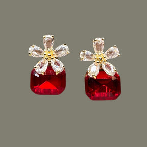 Hallie Red AD Stud Earrings