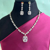 Evelyn White Pendant Drop Necklace Set