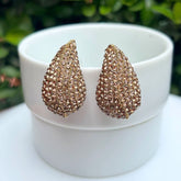 Zoe Tear Drop Golden Studs