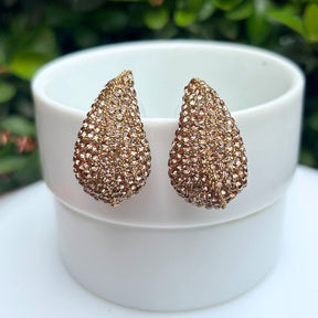 Zoe Tear Drop Golden Studs