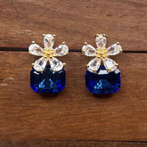 Hallie Navy Blue AD Stud Earrings