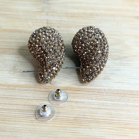 Zoe Tear Drop Golden Studs