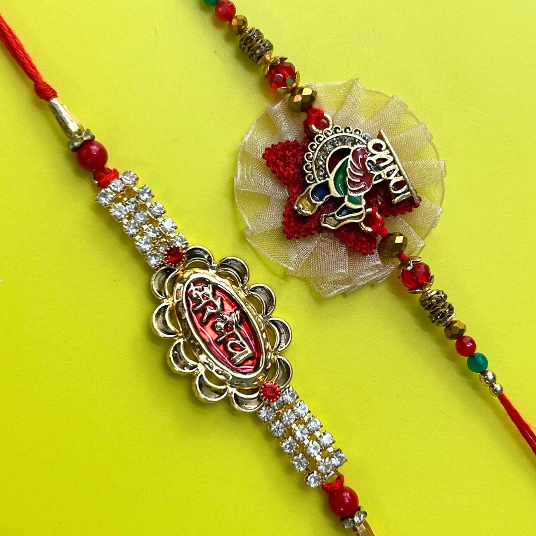 Set of 2 Rakhis - Krishna & Mere Bhaiya Rakhis