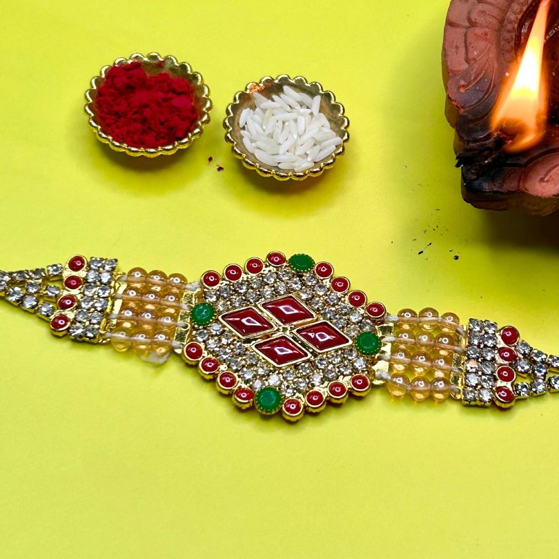 Shubh Embellished Rakhi (with Roli & Chawal)