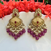 Minisha Purple Designer Chandbalis Earrings