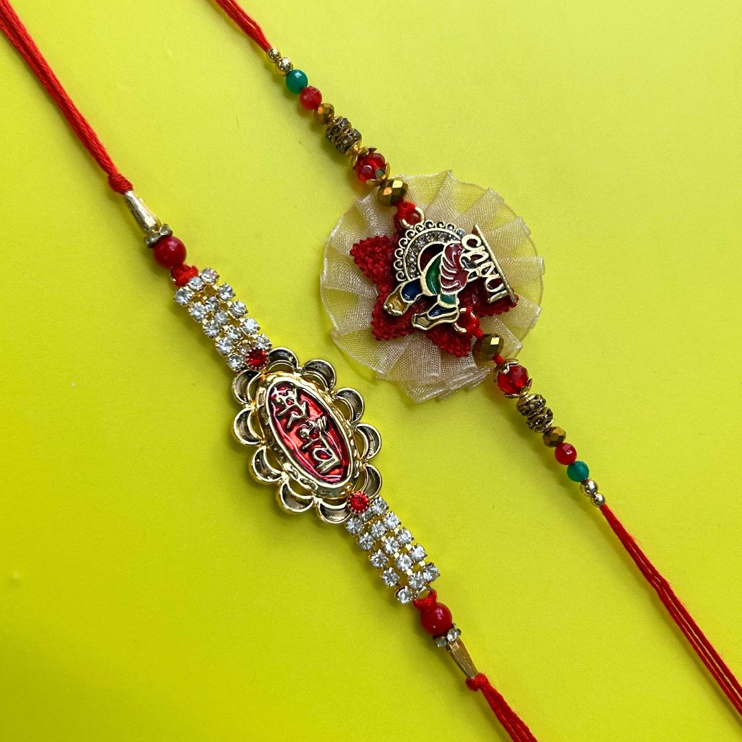 Set of 2 Rakhis - Krishna & Mere Bhaiya Rakhis