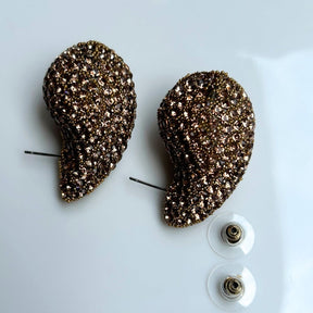 Zoe Tear Drop Golden Studs