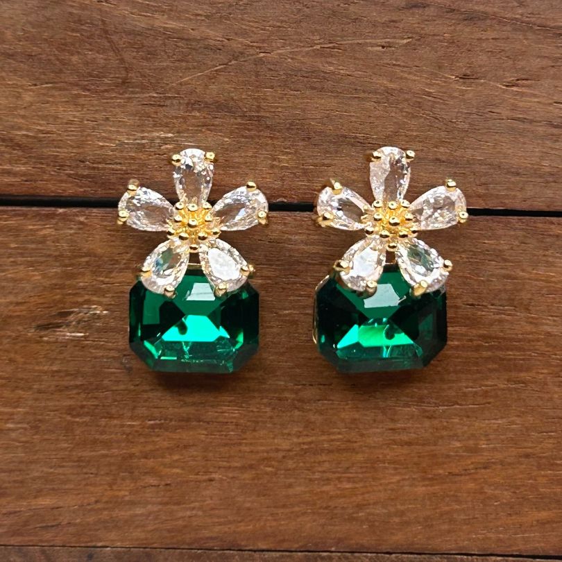 Hallie Green AD Stud Earrings