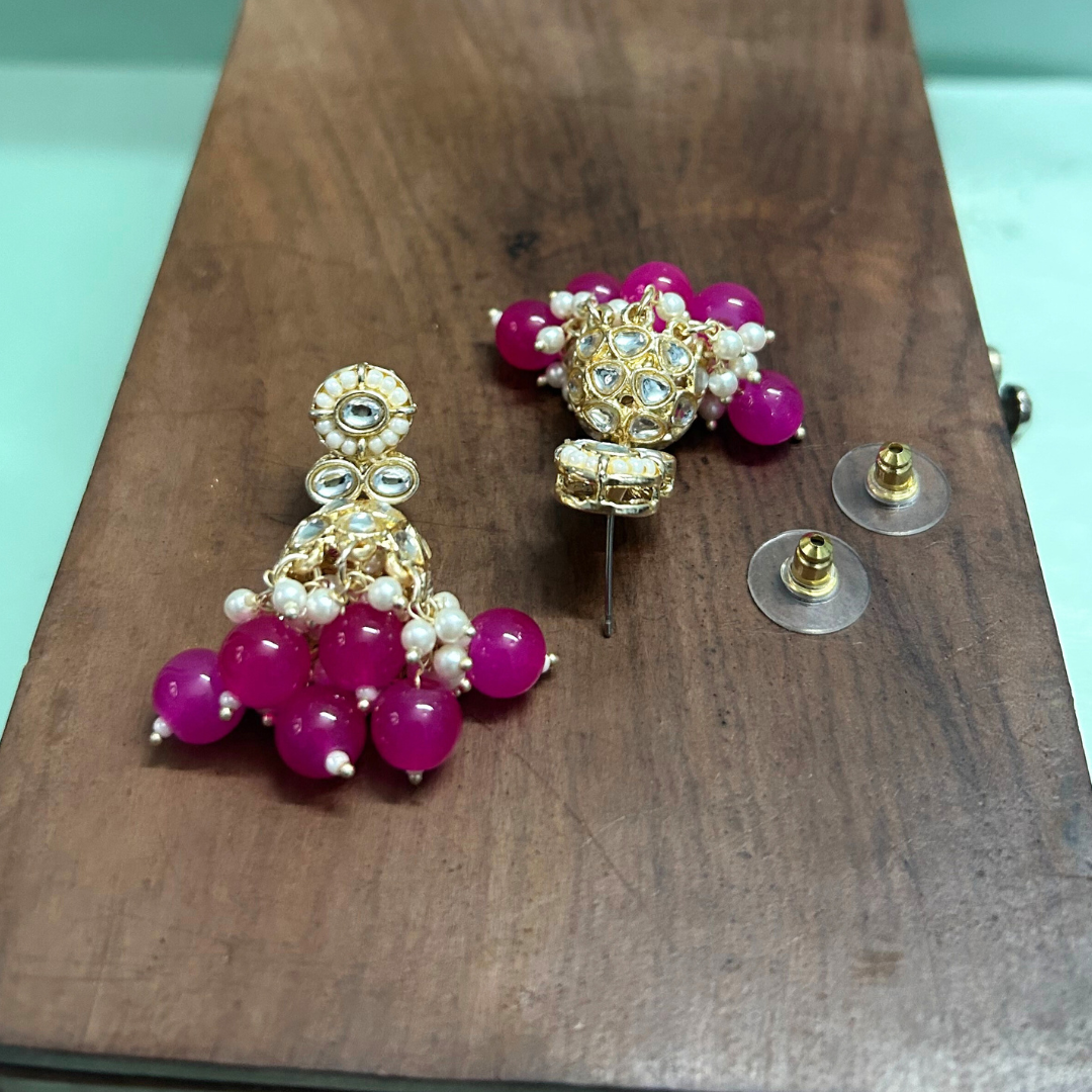 Mahua Fuchsia Pink Jhumkas