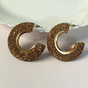 Zef Golden Bling Statement Hoops