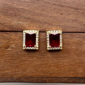 Ritu Red Stud Earrings