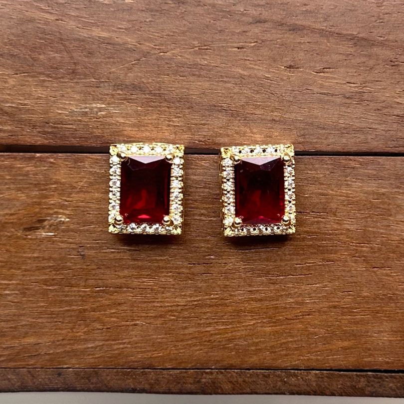 Ritu Red Stud Earrings