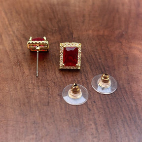 Ritu Red Stud Earrings