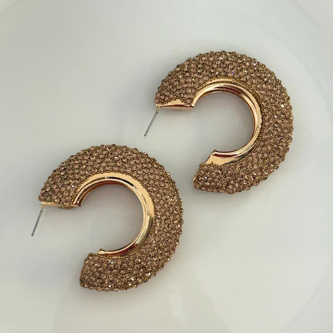 Zef Golden Bling Statement Hoops