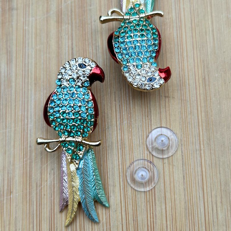 Parrot Multicolor American Diamond Earrings - Multi 1