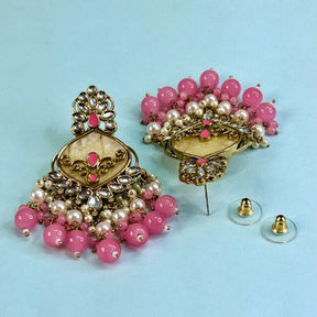 Minisha Pink Designer Chandbalis Earrings