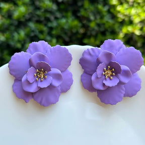 Flower Purple Stud Earrings