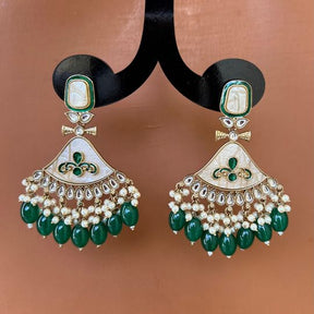 Oorja Green Designer Chandbalis Earrings