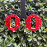 Rose Red Christmas Stud Earring