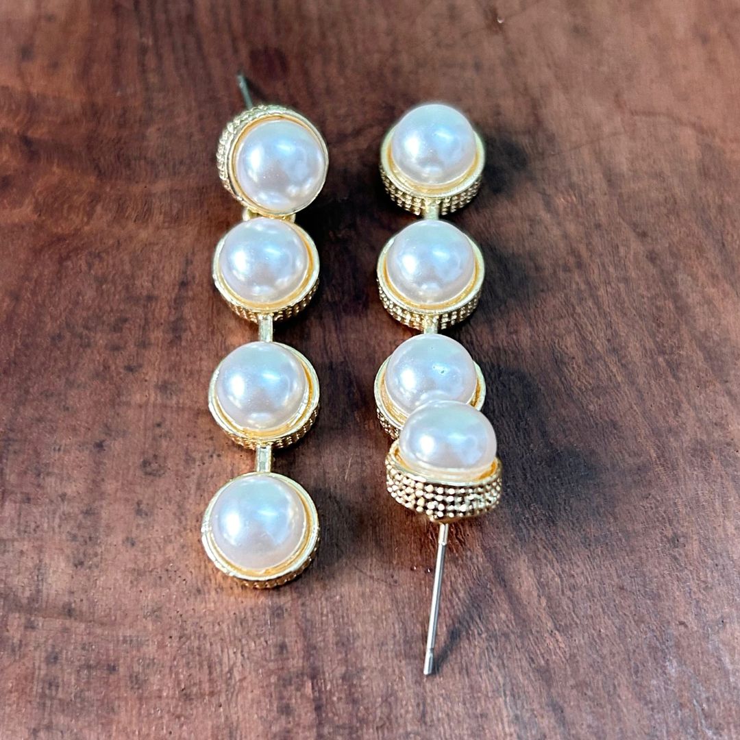 Iconic Pearl Line Earrings