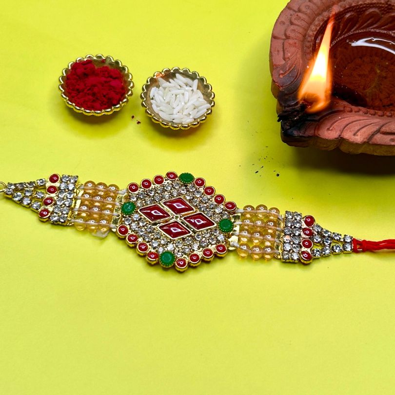 Shubh Embellished Rakhi (with Roli & Chawal)