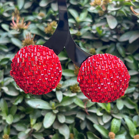 Bling Blogger Red Stud Earrings - Big