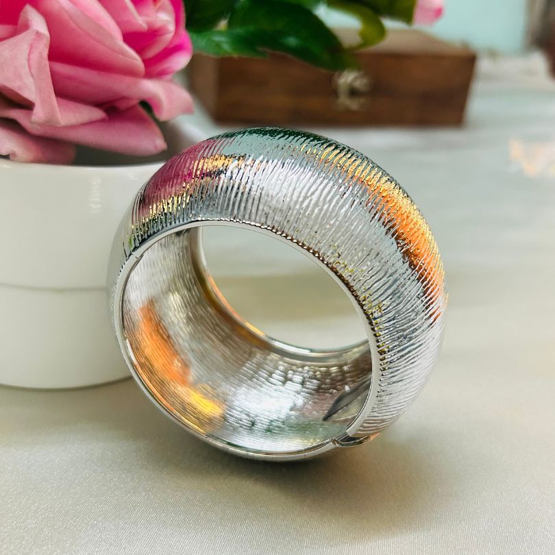 Silver Raised Kada/Cuff - Extra Broad