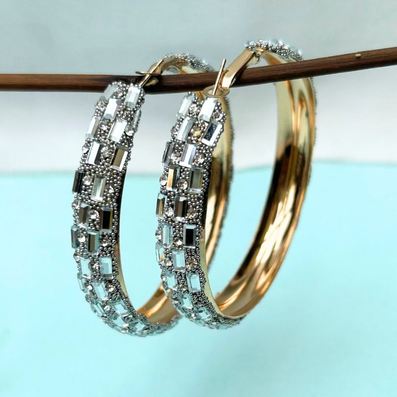 Zeno Bling Blogger Oversized Hoop Earrings