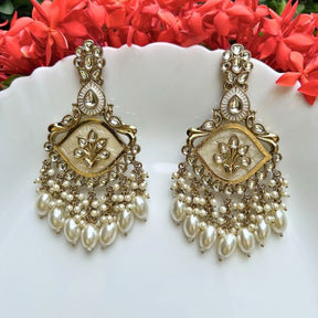 Shanta White Designer Chandbalis Earrings