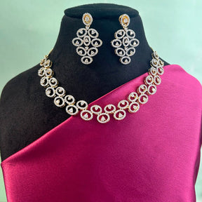 Round American Diamond Necklace Set