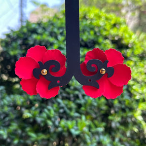 Flower Red Stud Earrings