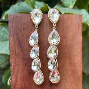 Molly Silver Layered Tear Drop Earrings