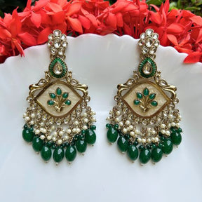 Shanta Green Designer Chandbalis Earrings